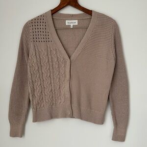 Heartloom Cream Beige Long Sleeved V Neck Sweater